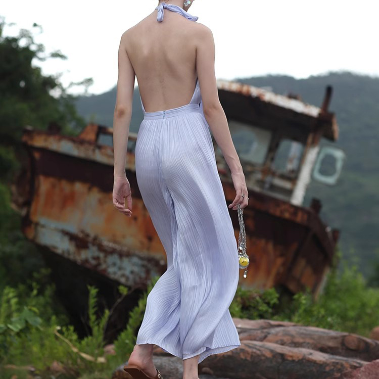 Custom Backless Pleated Jumpsuit Manufacturer (3)