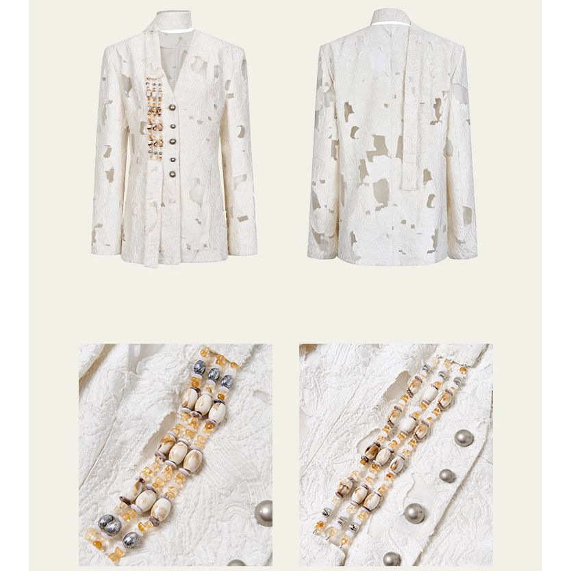 Custom Cutout Jacquard Blazer Women Factory (5)