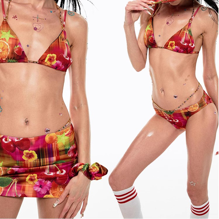 Custom Dopamine Printed Bikini Swimsuit Set Manufacturer (5)