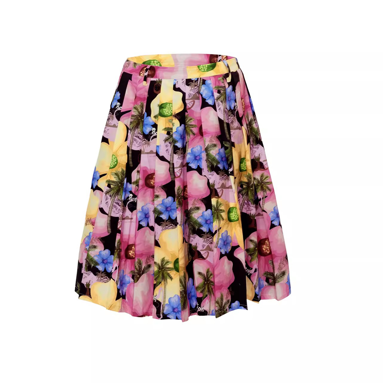 Custom Island Print Pleated Skirt Manufacturer (1)