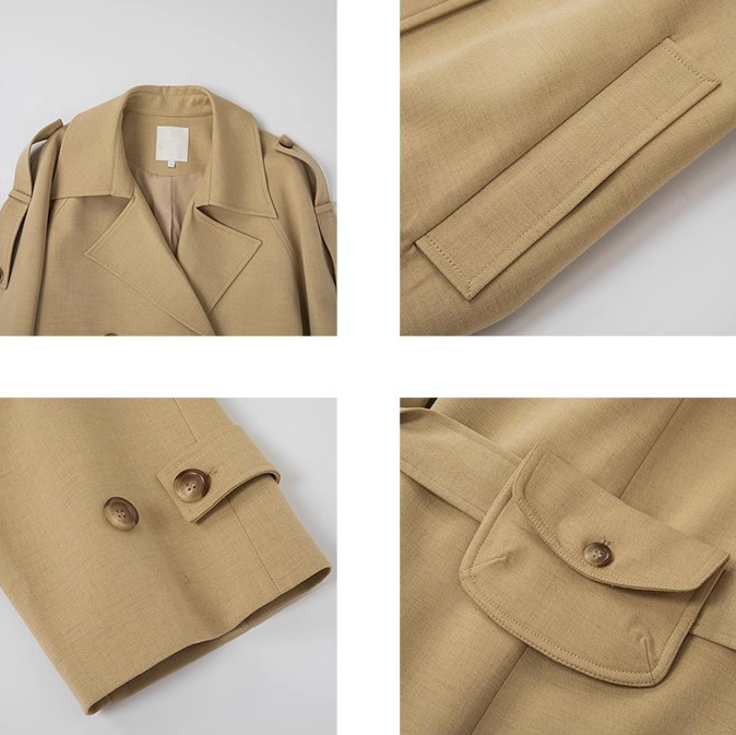 Custom Khaki Pocket Trench Coat Manufacturer (5)