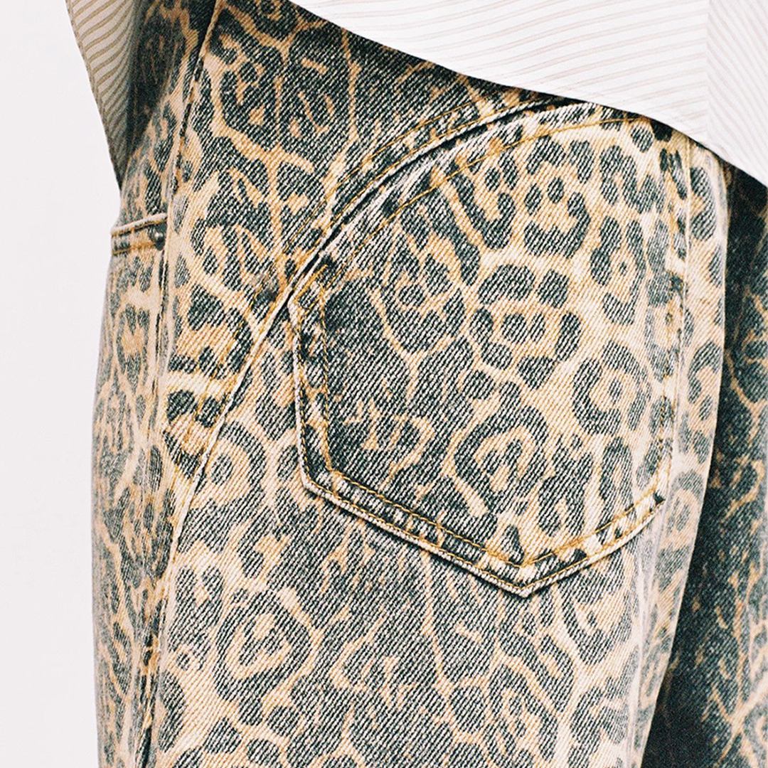 Custom Leopard Print Denim Jeans Manufacturer  (4)