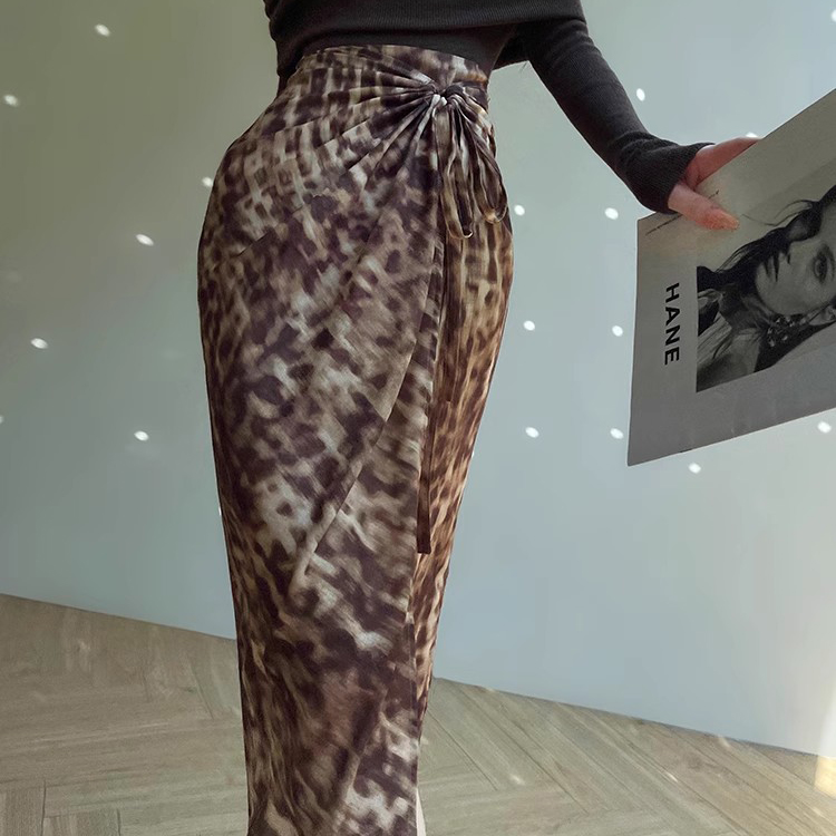 Custom Leopard Print Slit Skirt Manufacturer (6)