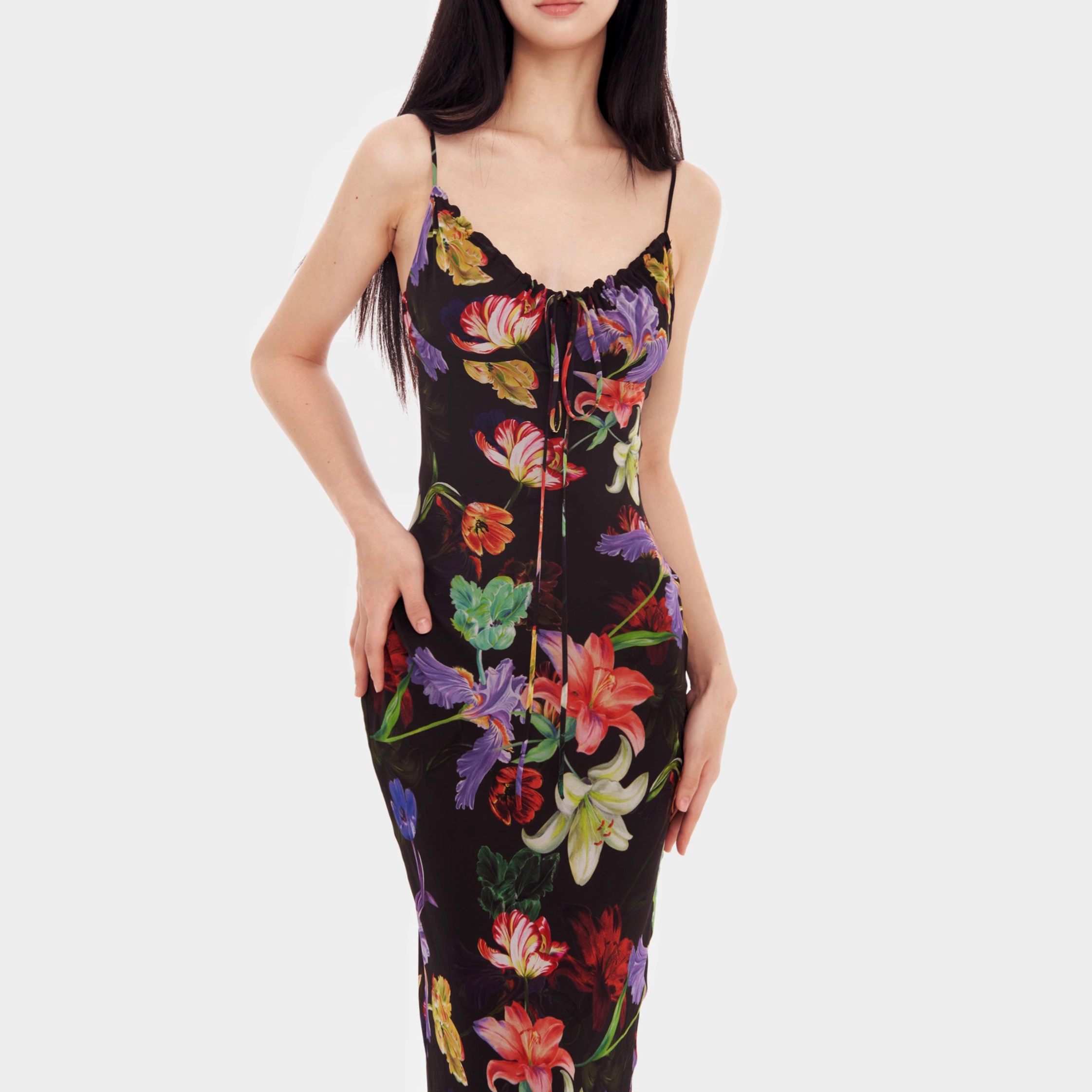 Custom Printed Floral Long Dress Manufacturer (5)