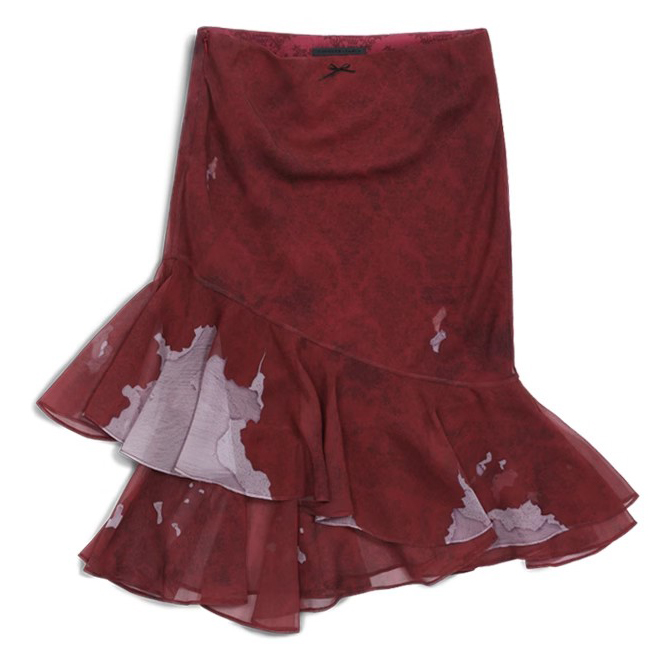 Custom Rose Red Printed Skirt Manufacturer  (4)