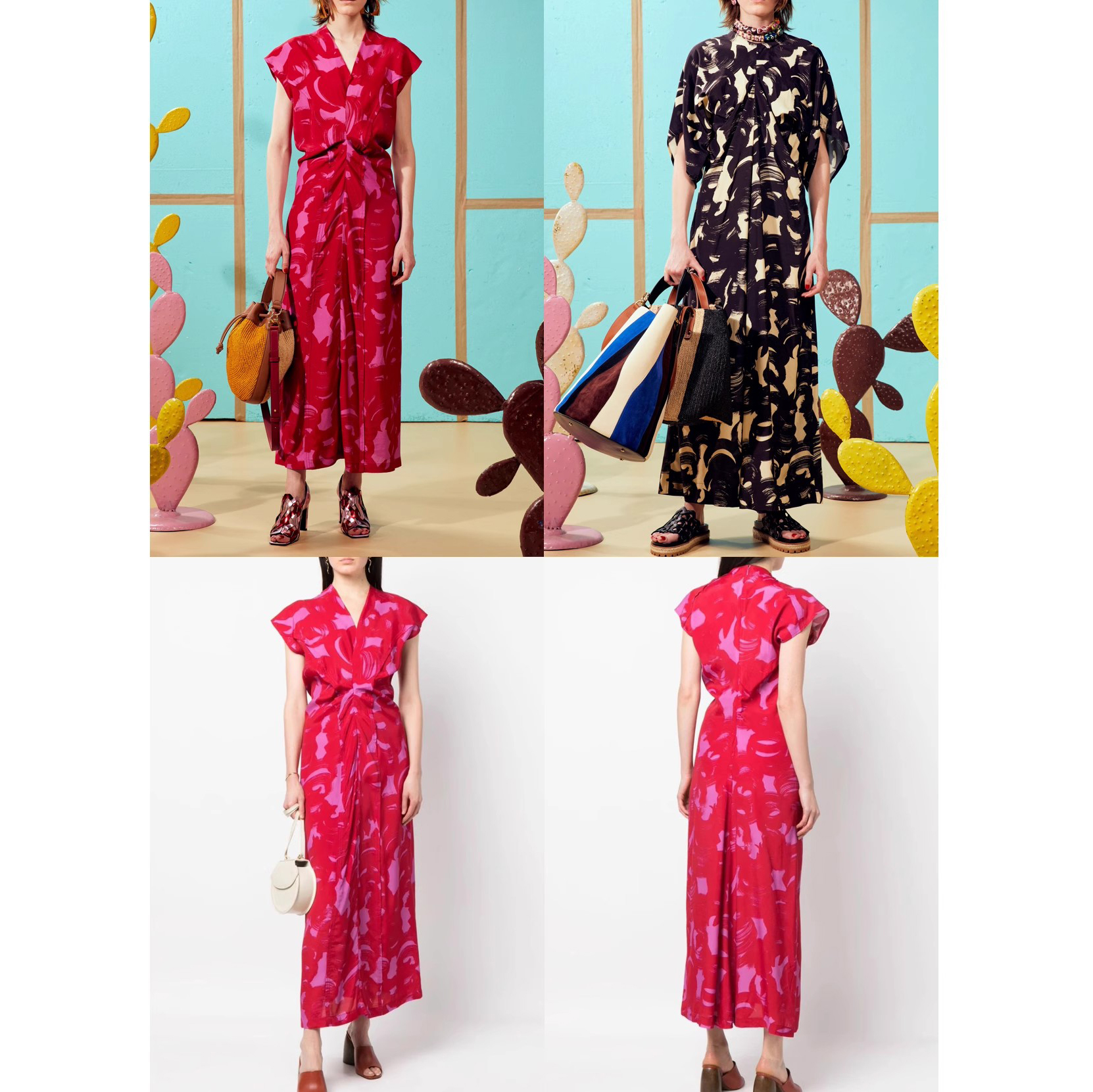 Custom Silk Linen Summer Midi Dress Factory (2)