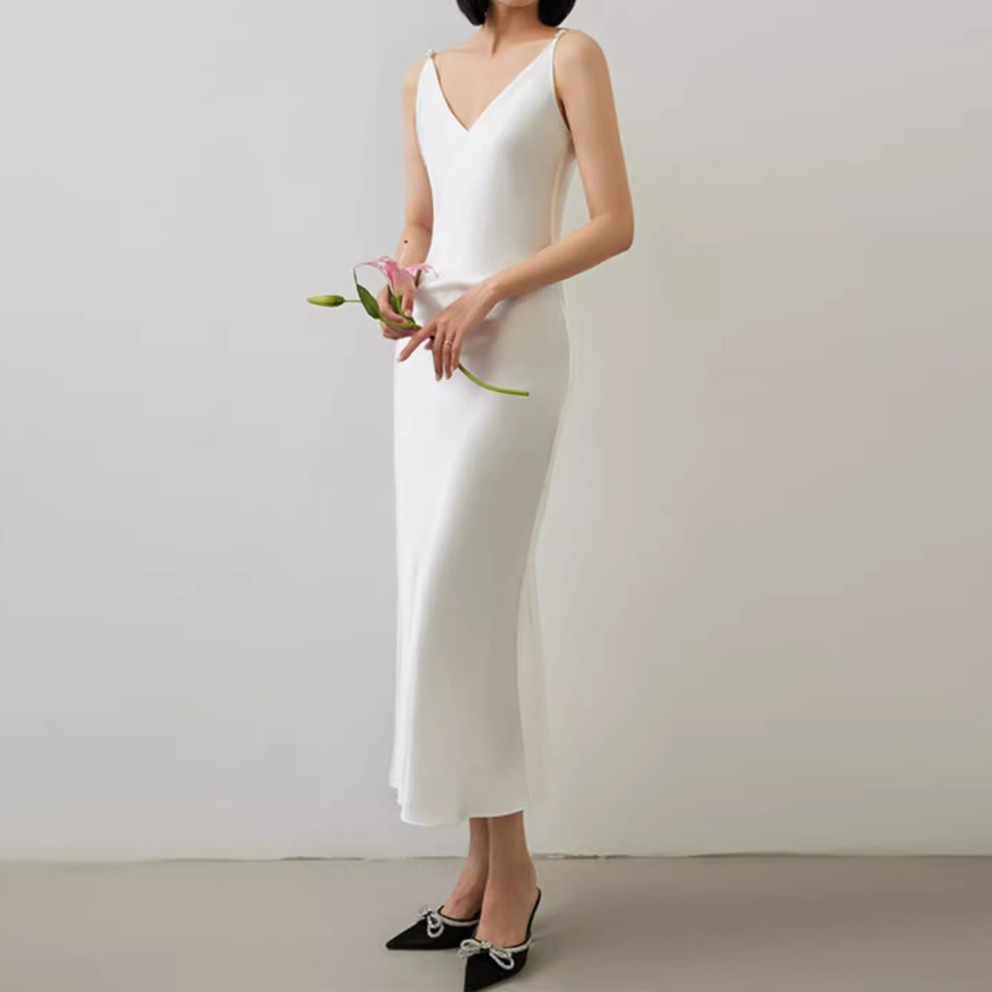 Custom Simple Bridal Wedding Morning Gown Manufacturer (5)