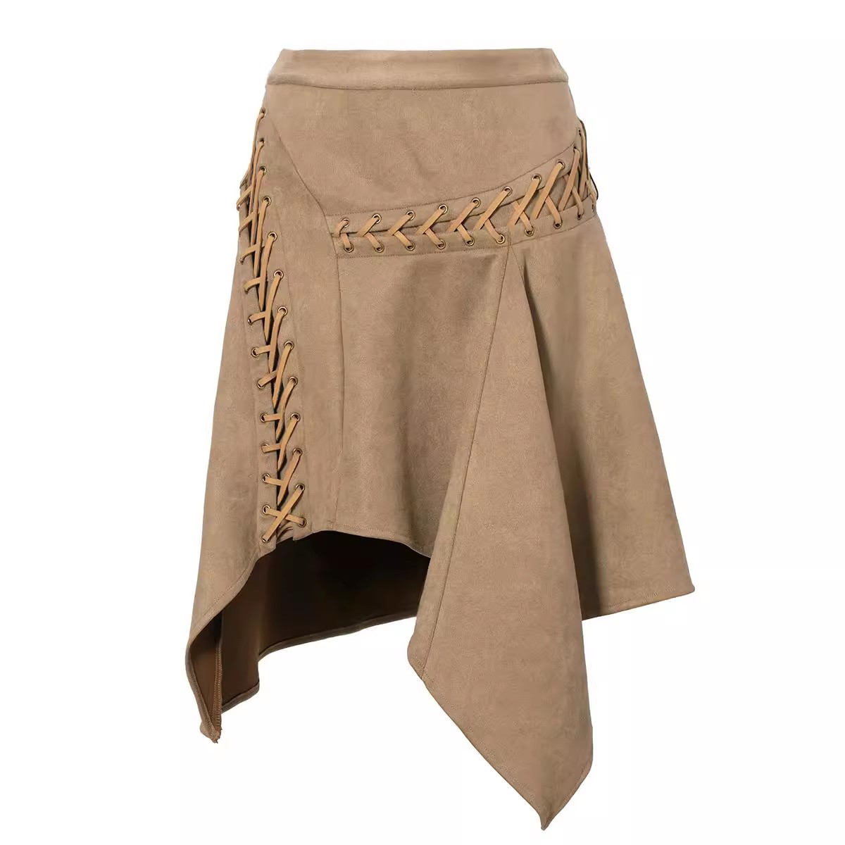 Custom Suede Strappy Mini Skirt Manufacturer (5)