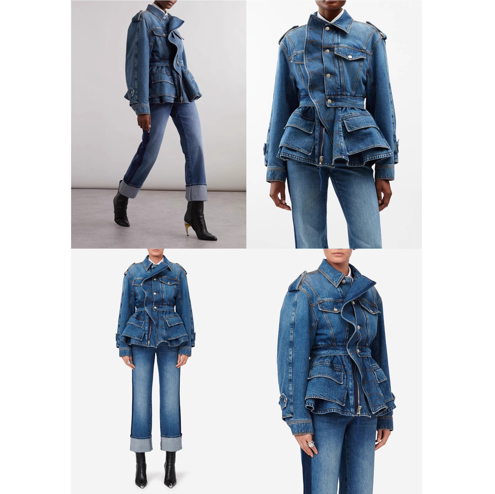 Custom Vintage Ruffle Denim Jacket Factory (2)