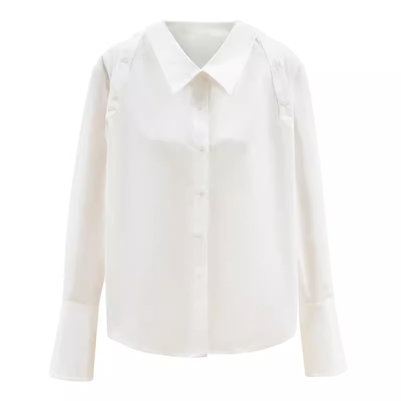 Custom White Simple Fashion Blouse Factory (3)