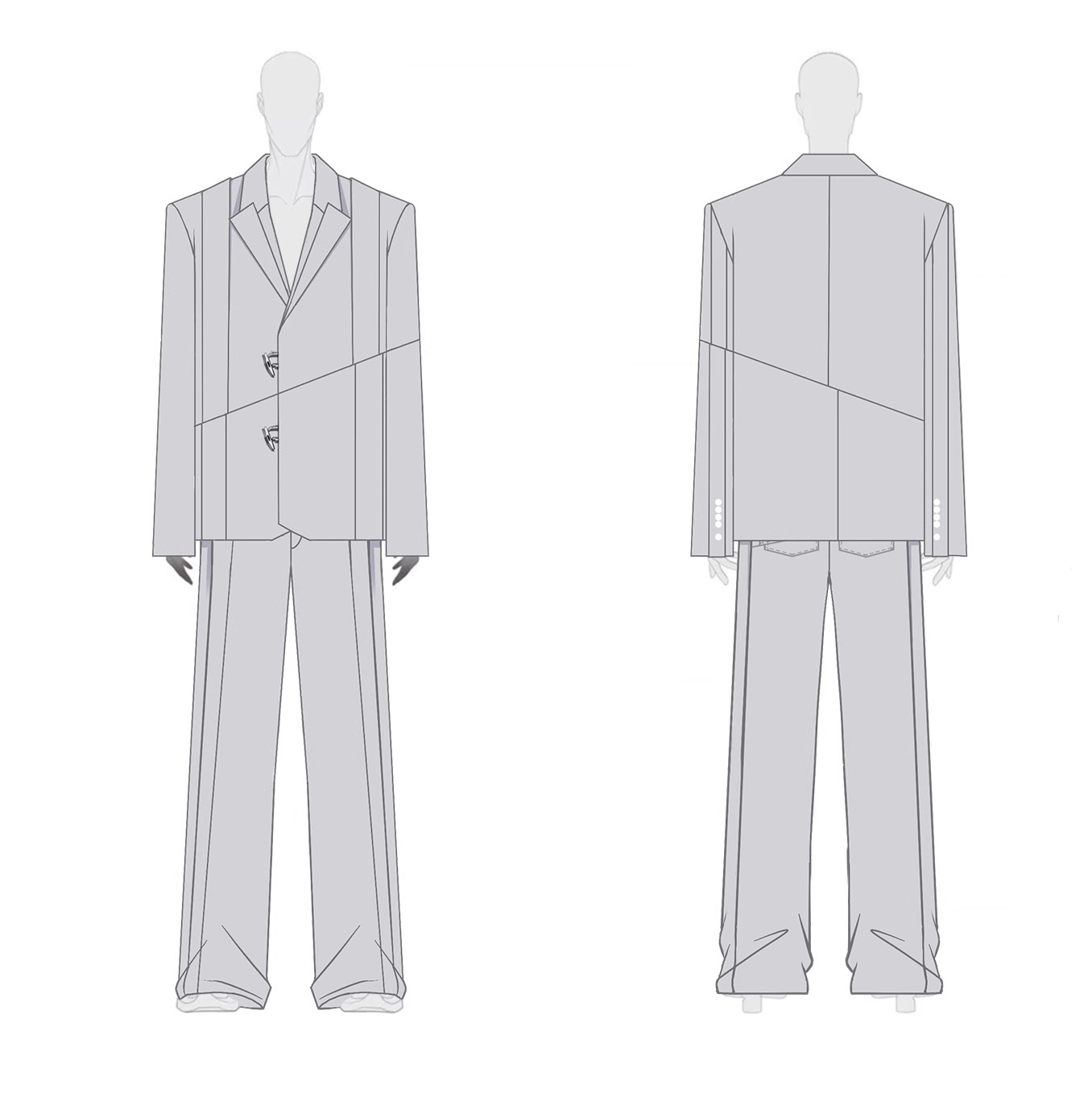Customized Luxury Metal Button Long Sleeve Suit Manufacturer (3)