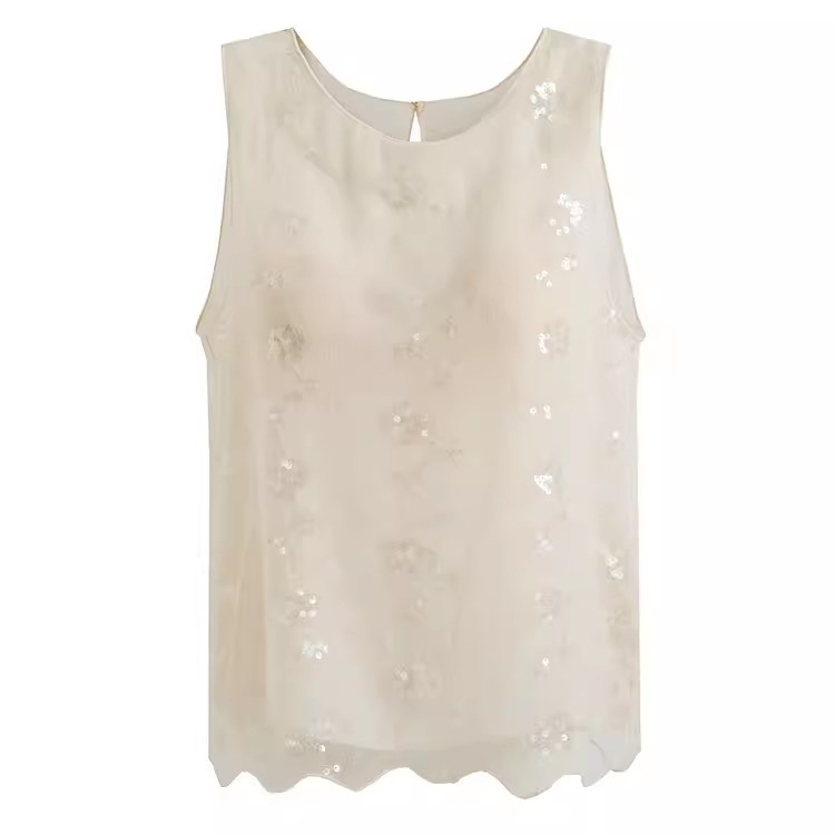 Customized Sequin Vest Loose Top Factory (5)