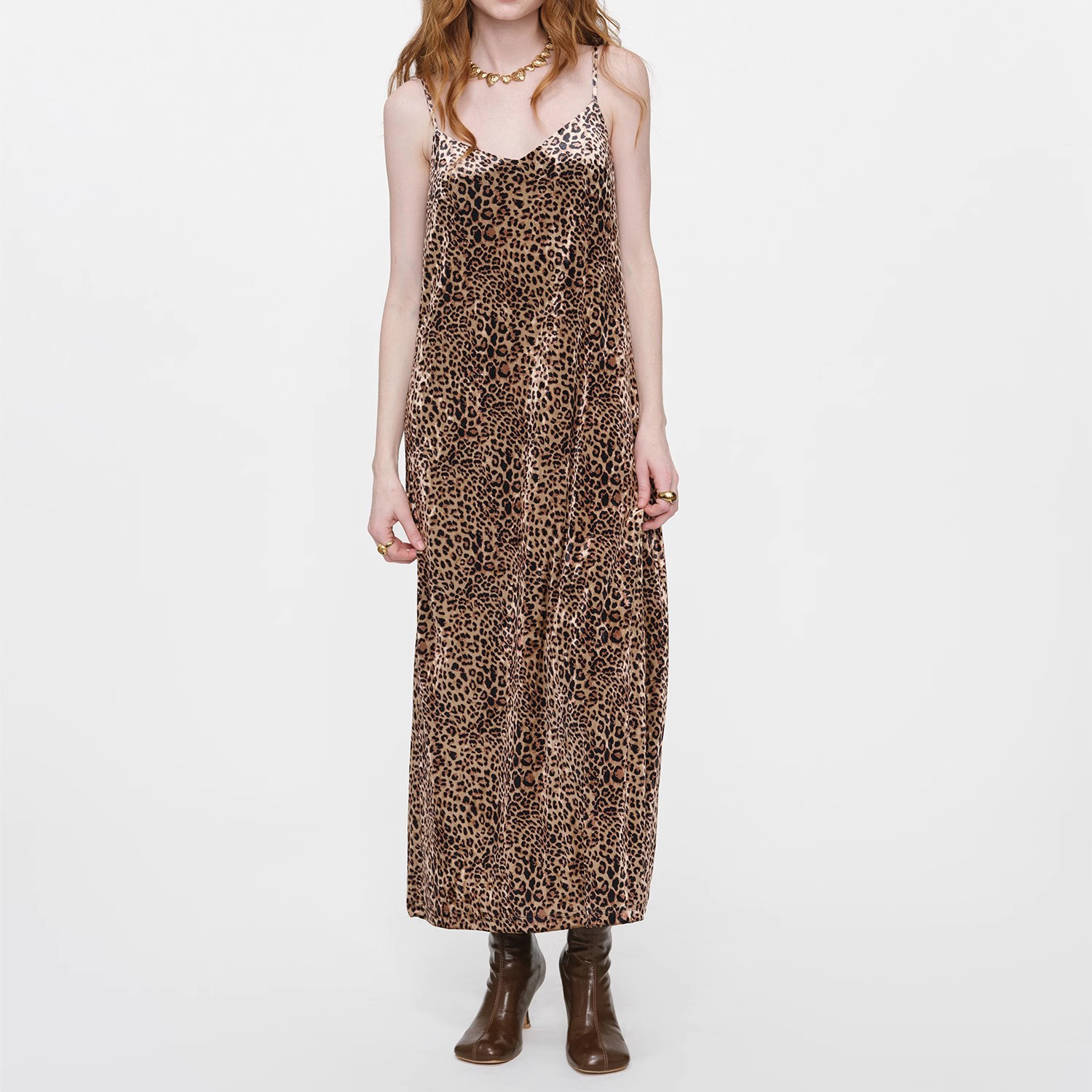 Customized Velvet Leopard Print Dress Manufacturer Factory (4)