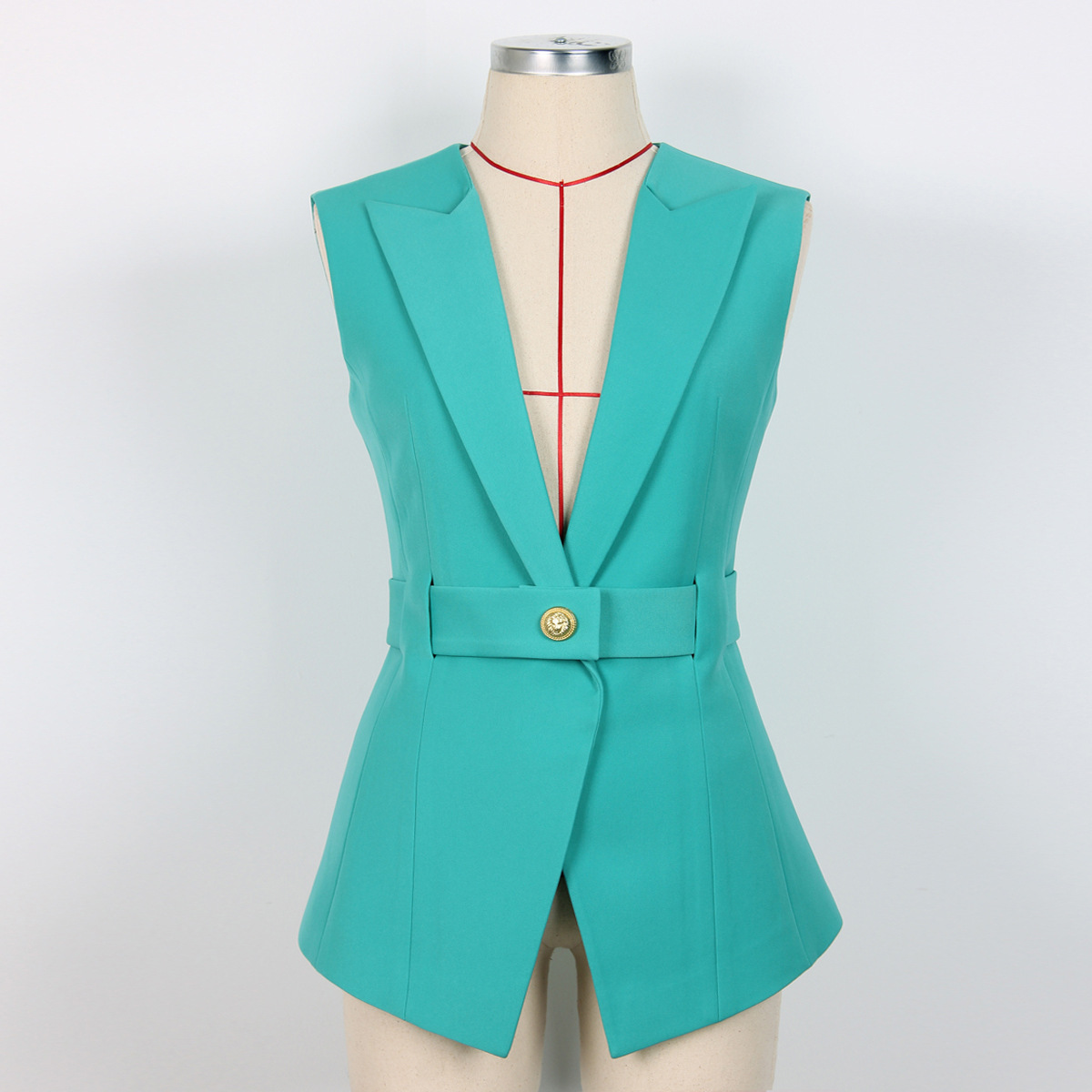 Solid Colour Belted Work Bespoke Suit Design (8)